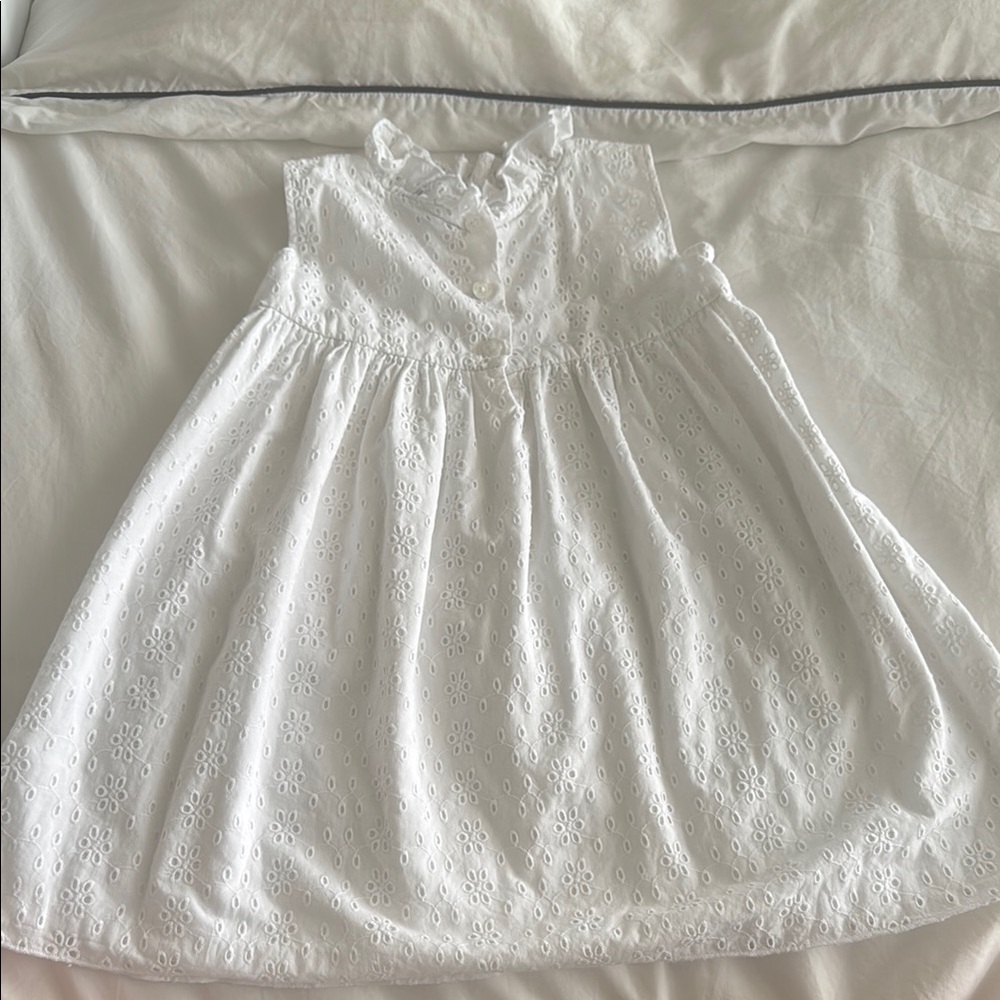 Little English White Smocked Tiered Sundress